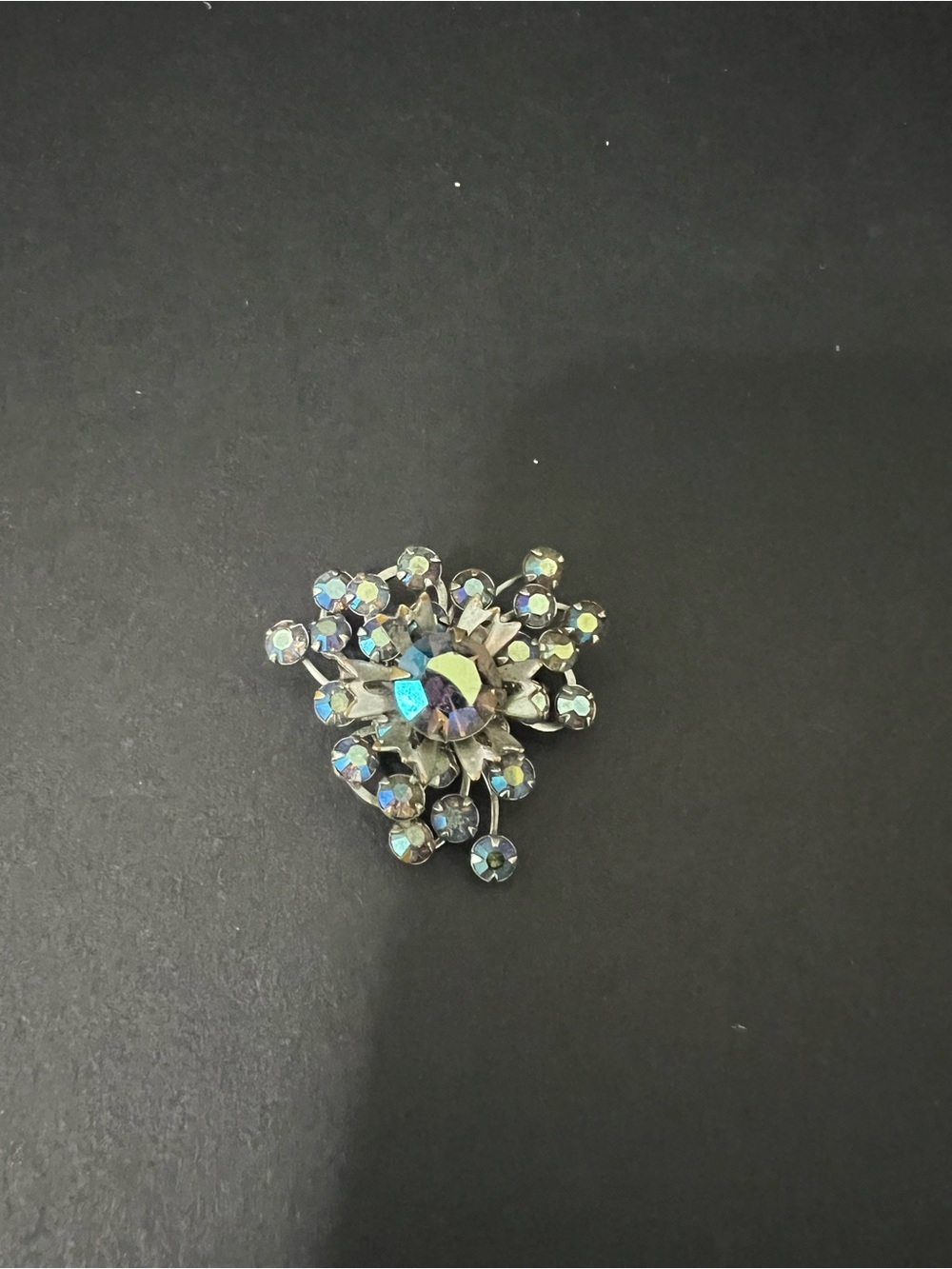 Rhinestone Brooch in Blue & Silver